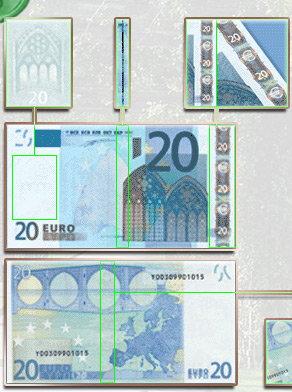 Банкнота 20 евро защитные признаки