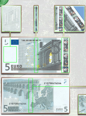 Банкнота 5 евро защитные признаки