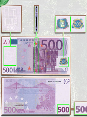 Банкнота 500 евро  защитные признаки